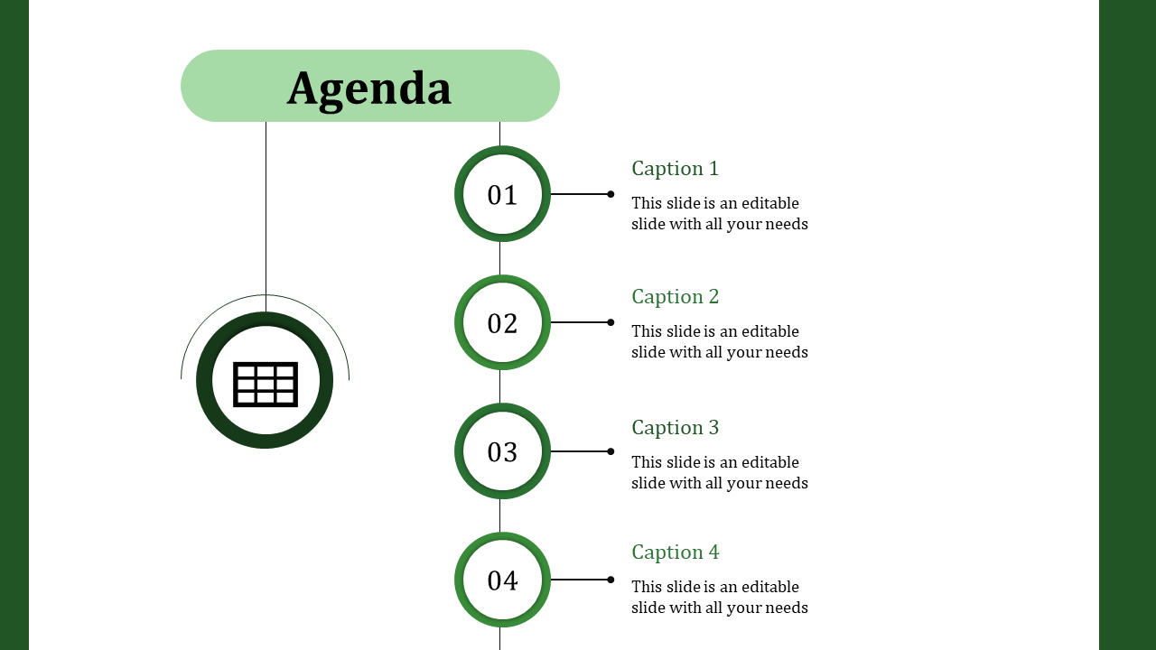 Customized Agenda PPT Design Slide Template-Four Node